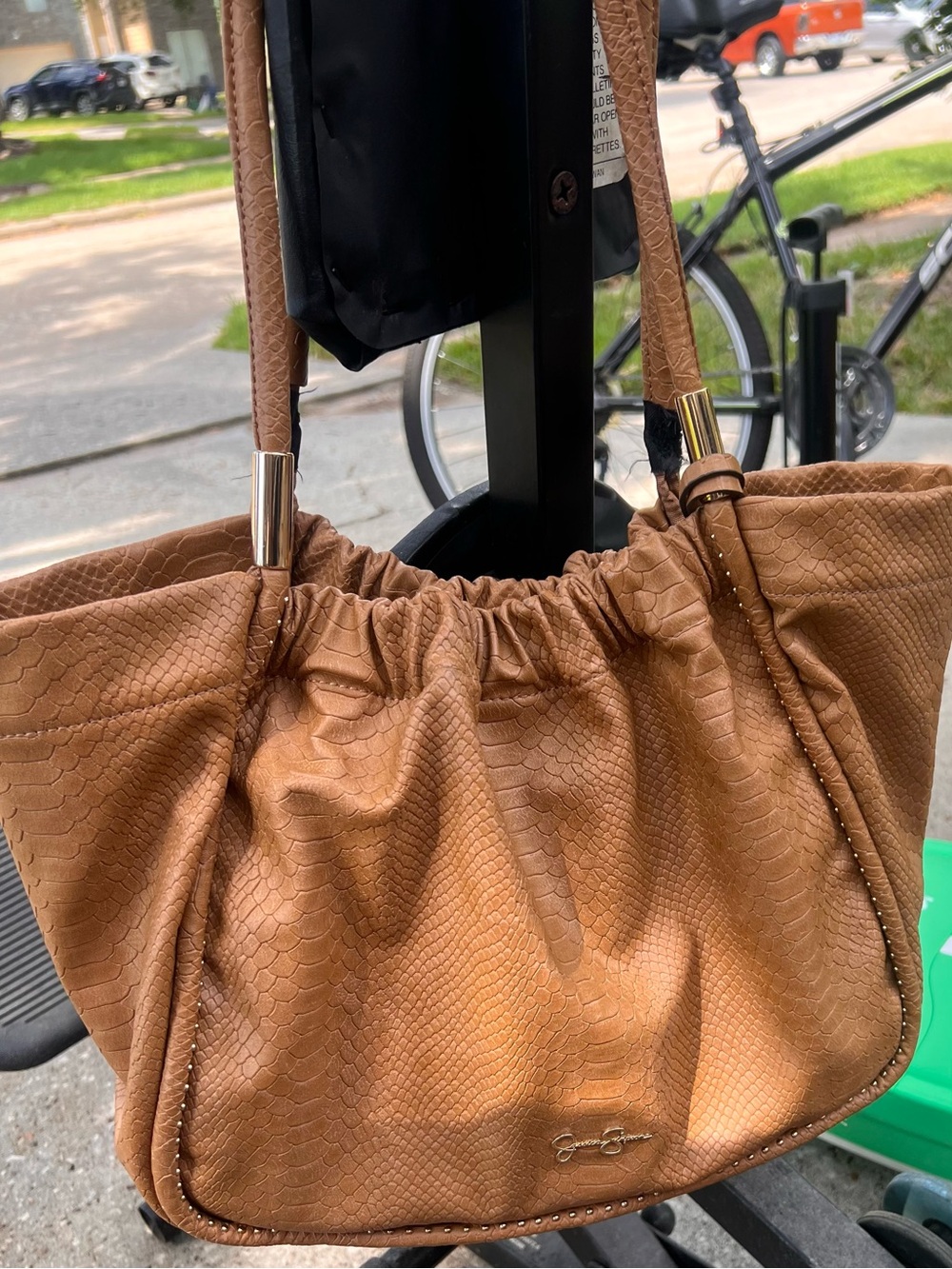 Women’s Tan Textured Shoulder Bag